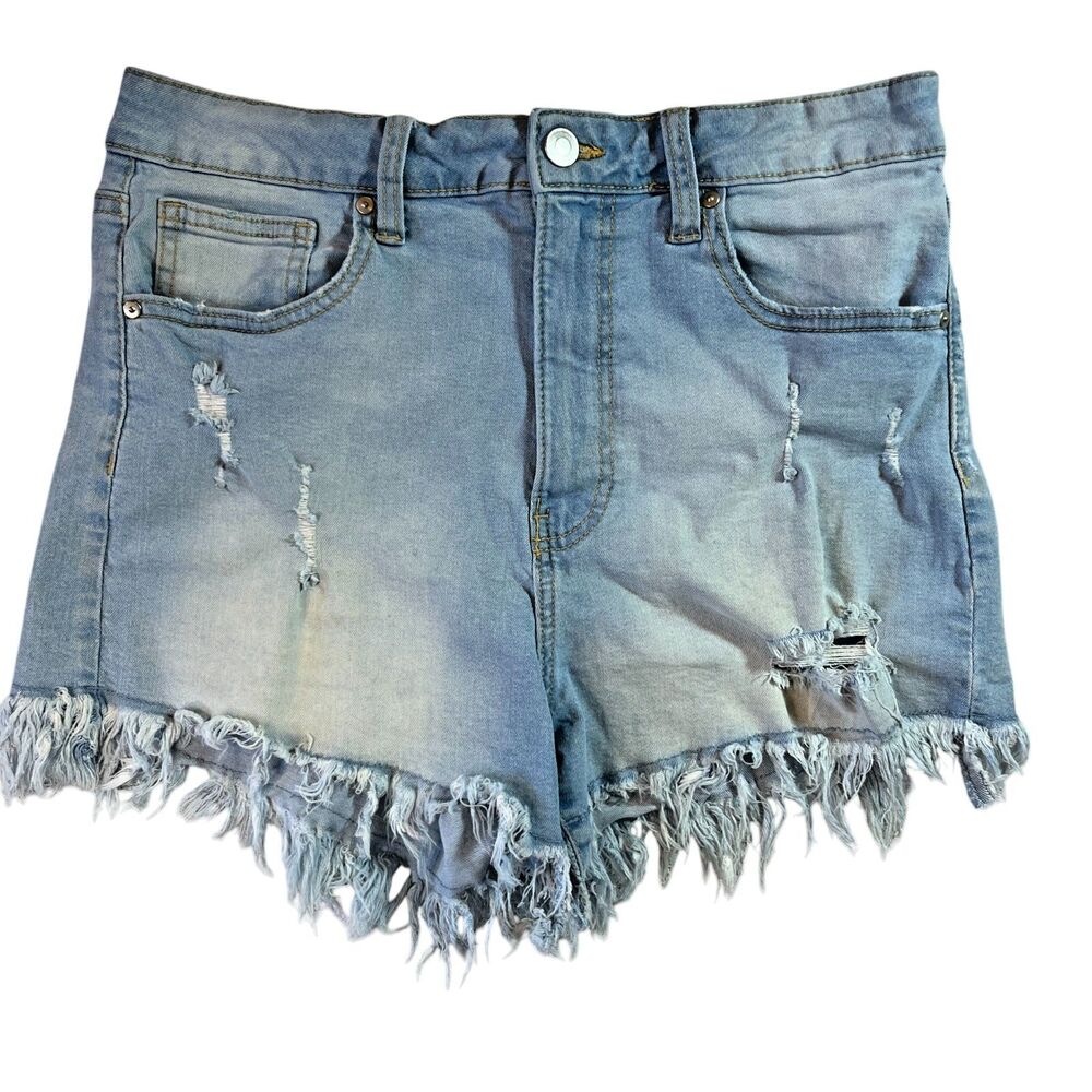 No Boundaries Shorts Women 11 Distressed High Rise Fringed (W30 L2)